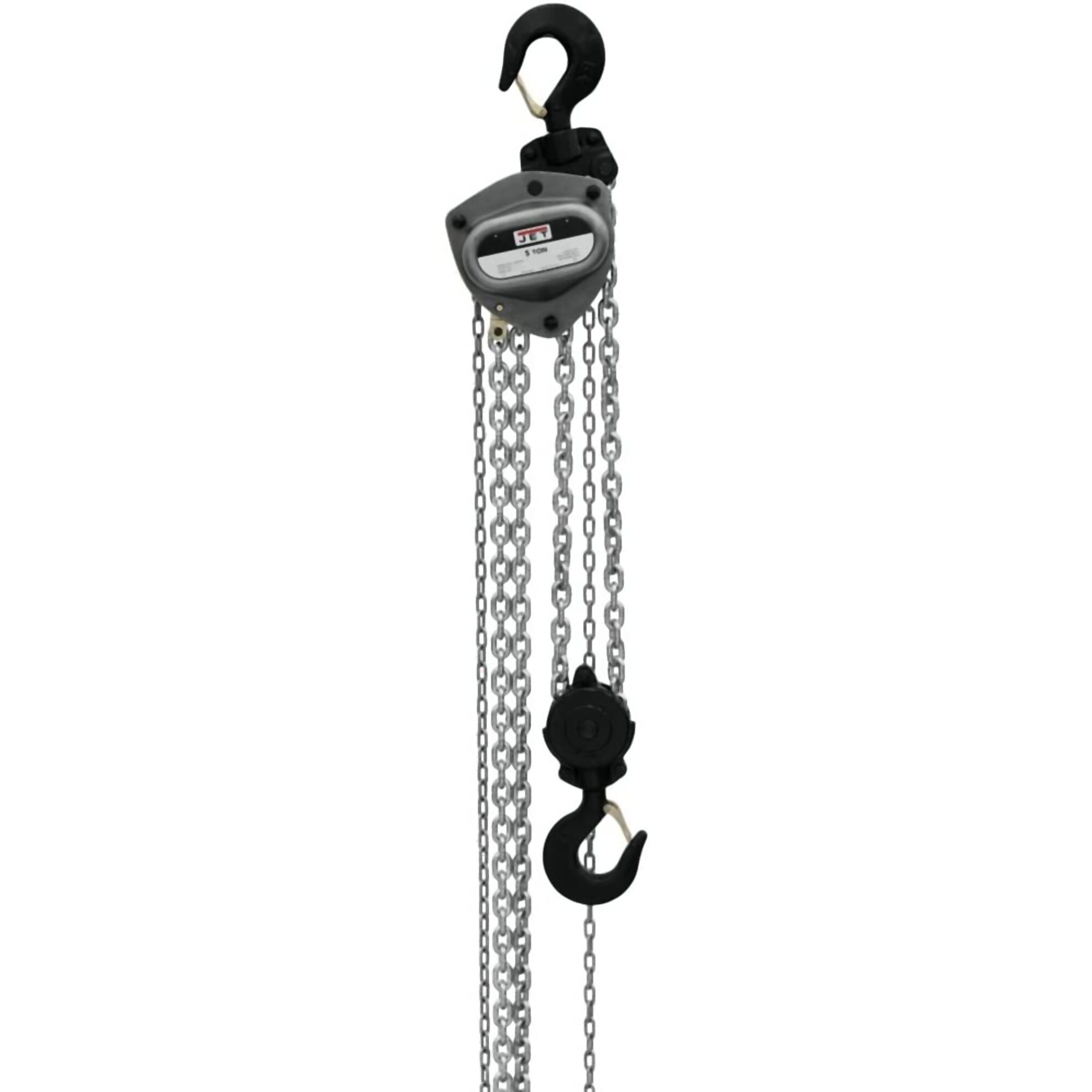 Jet, L100 Manual Chain Hoist, Capacity 10000 lb, Lift Height 100 ft, Model# L100-500WO-10